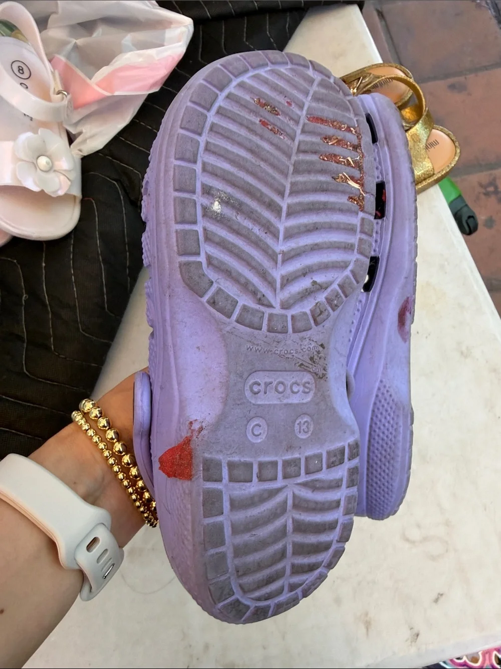 CROCS Kids' Lavender Slip-On Clogs with Decorative Charms